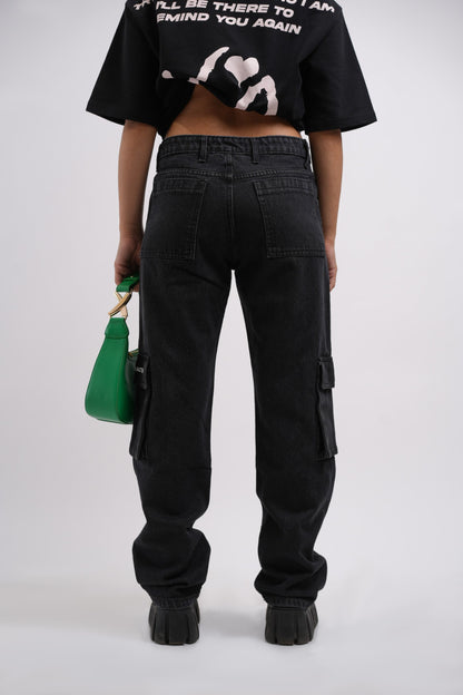 Six Pocket Muted Black Denim