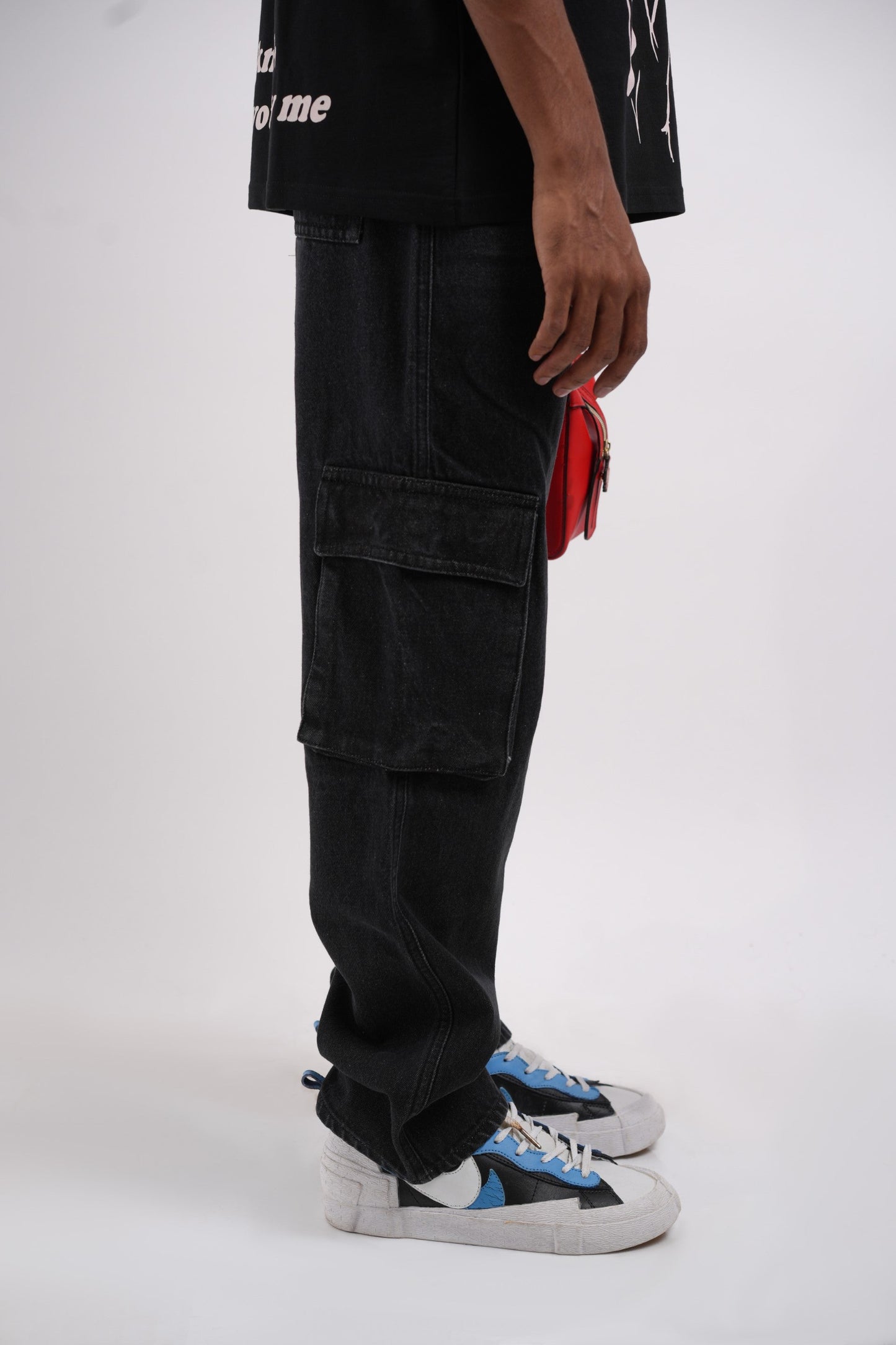 Six Pocket Muted Black Denim