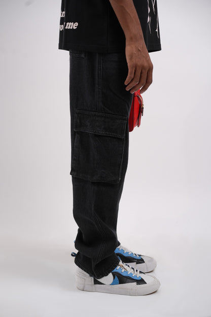 Six Pocket Muted Black Denim