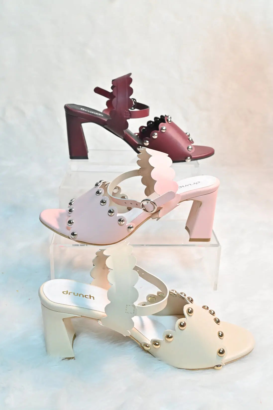 Scallop Heel - Burgundy