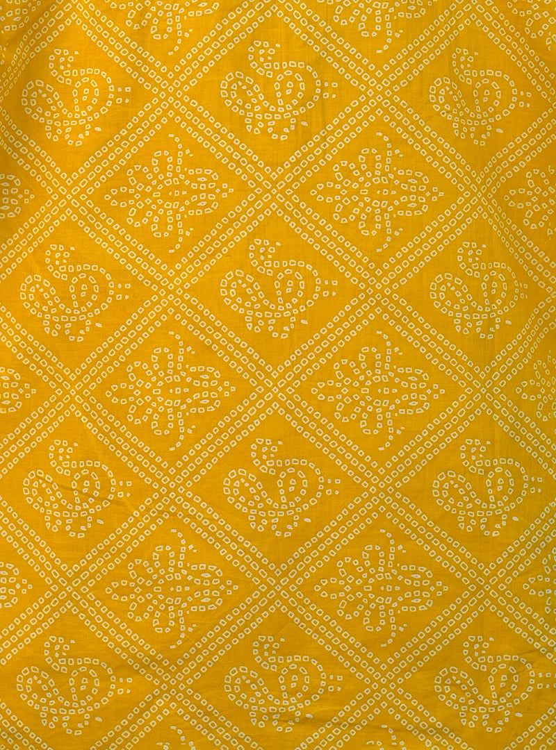Yellow Bandej Printed Short Kurta
