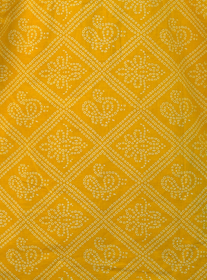 Yellow Bandej Printed Short Kurta