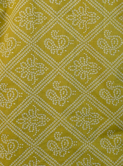 Olive Green Bandej Printed Short Kurta