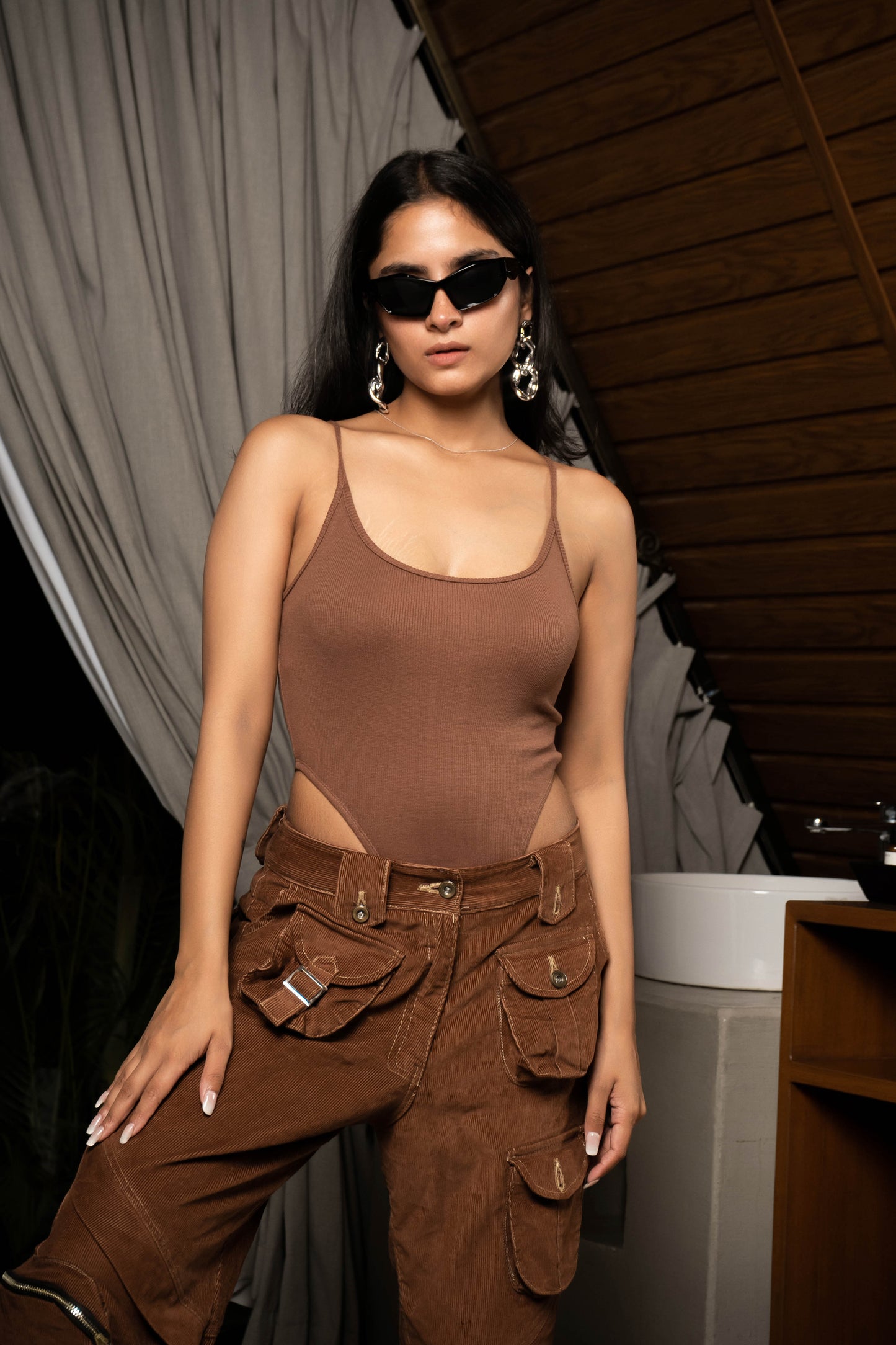 Ribbed High Cut Bodysuit