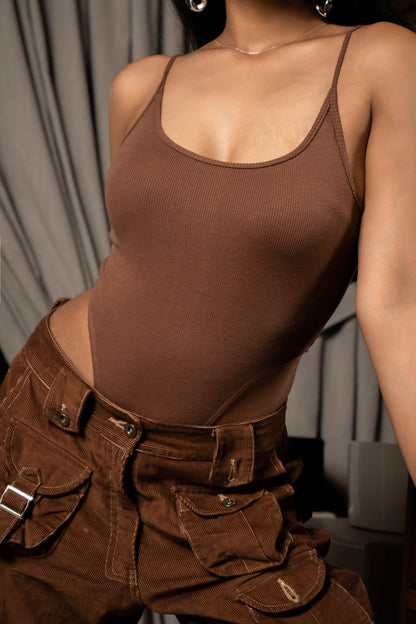 Ribbed High Cut Bodysuit