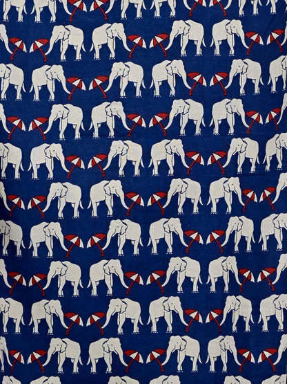 Navy Blue Elephant Umbrella Printed Short Kurta