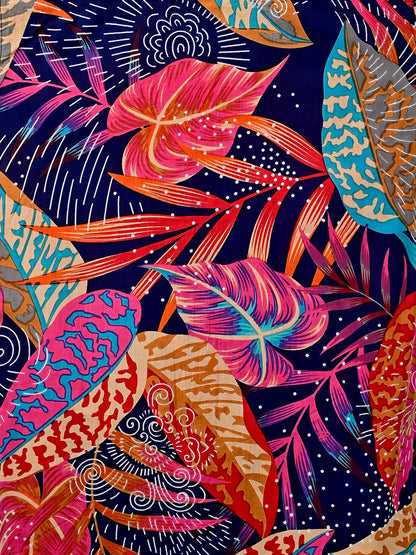 Red Leaf Printed Half-Sleeves Shirt