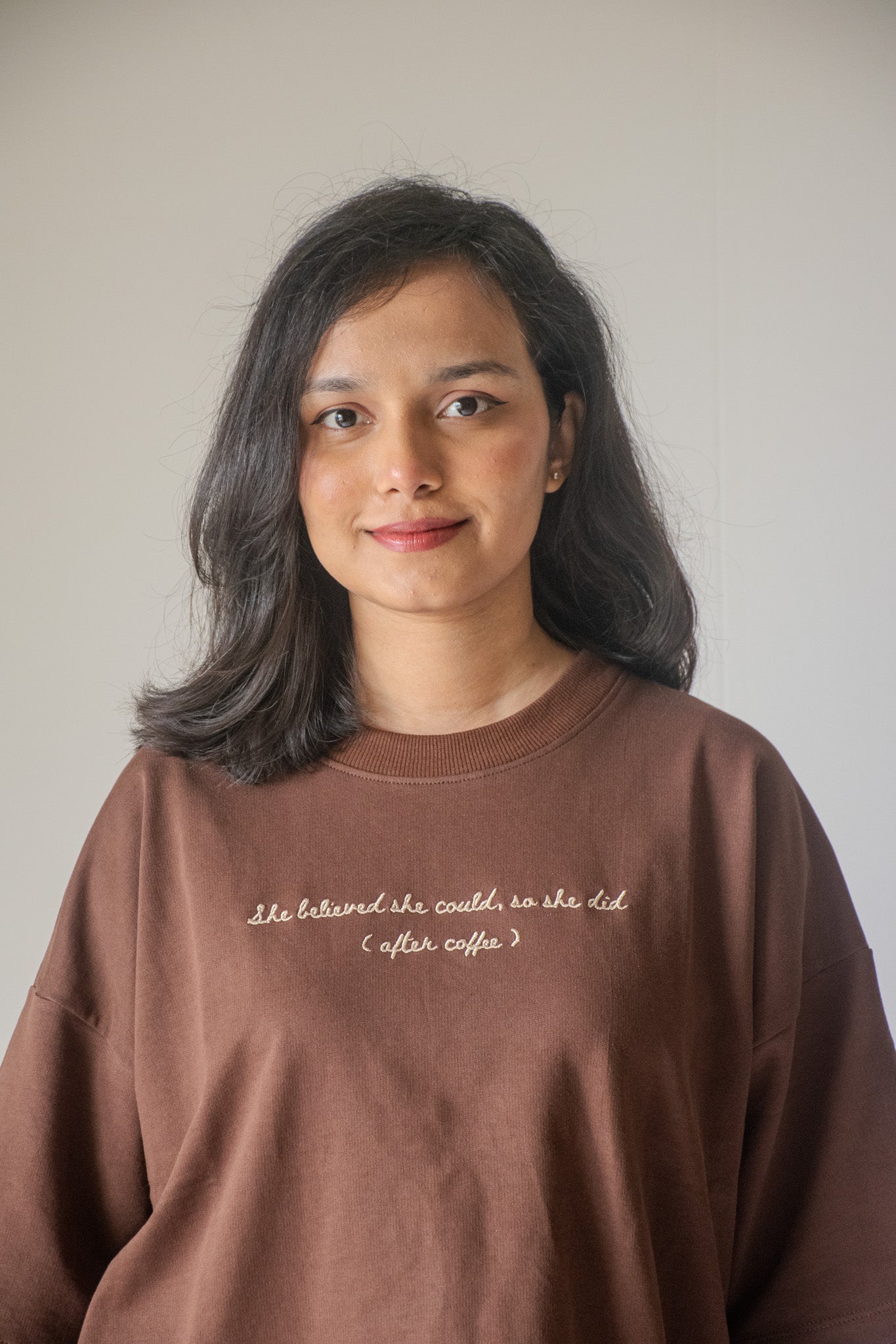 Oversized Tee In Coffee Brown