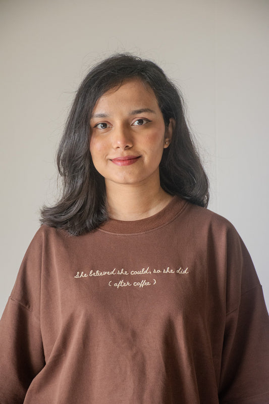 Oversized Tee In Coffee Brown