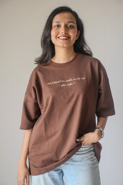 Oversized Tee In Coffee Brown