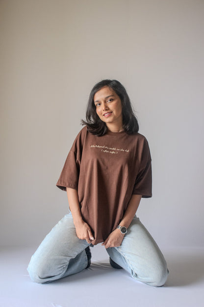 Oversized Tee In Coffee Brown
