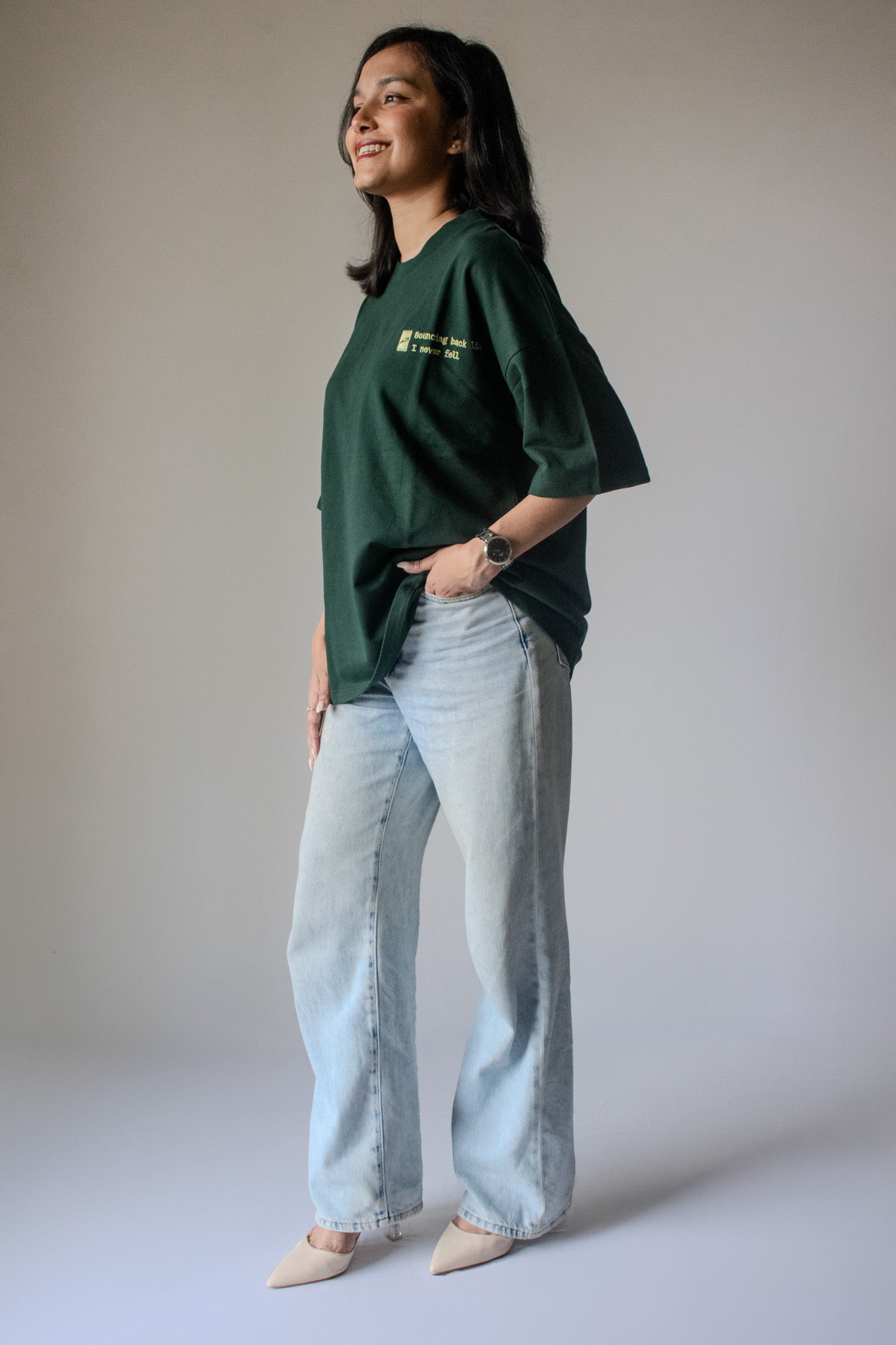 Oversized Tee in Forest Green