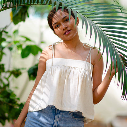 Buttermilk Noodle Strap Top