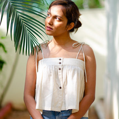 Buttermilk Noodle Strap Top