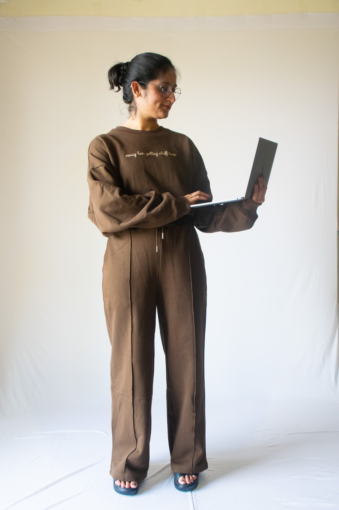 Oversized Sweatshirt In Coffee Brown