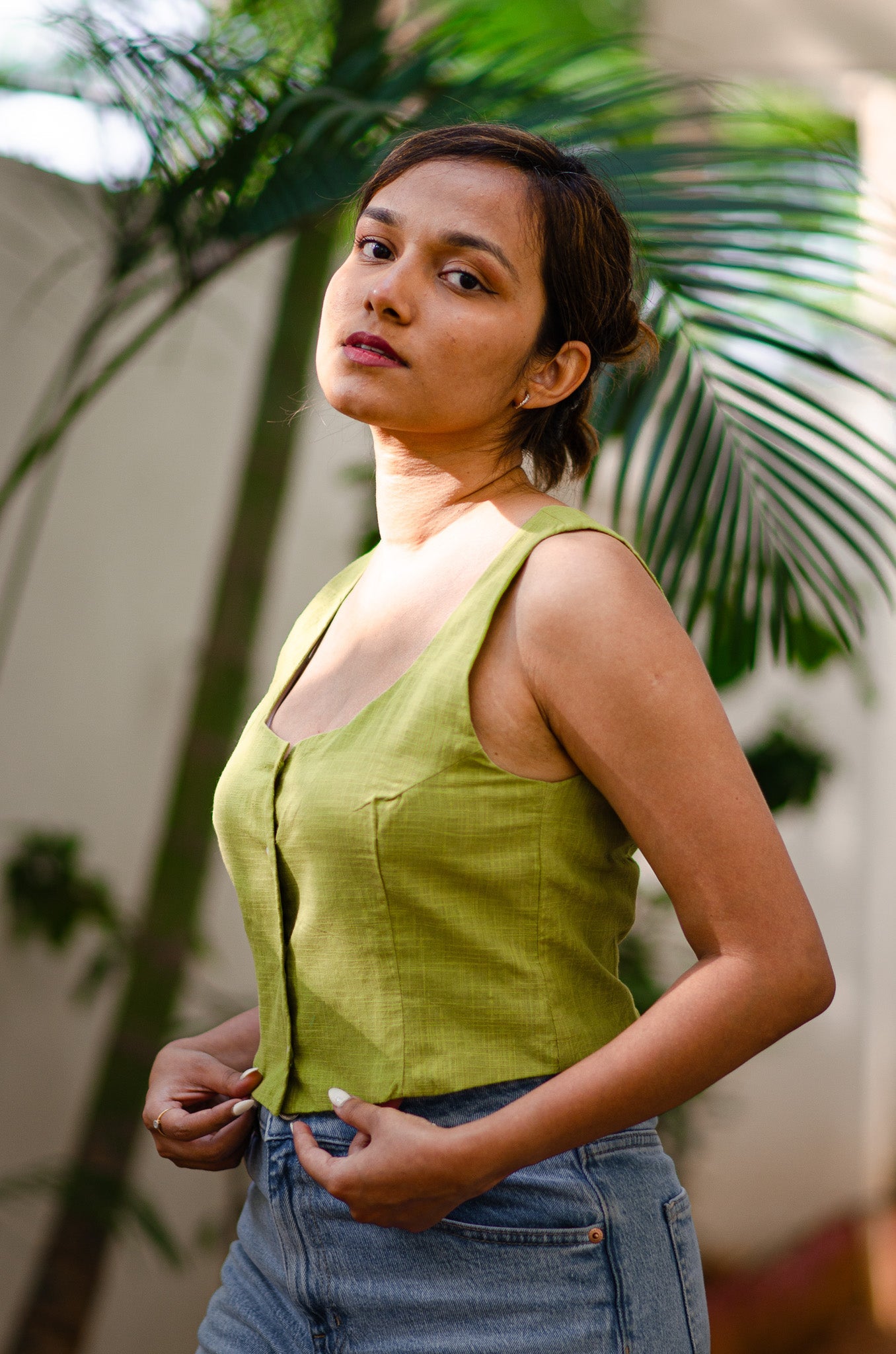 Matcha Whirl Scoop Neck Top