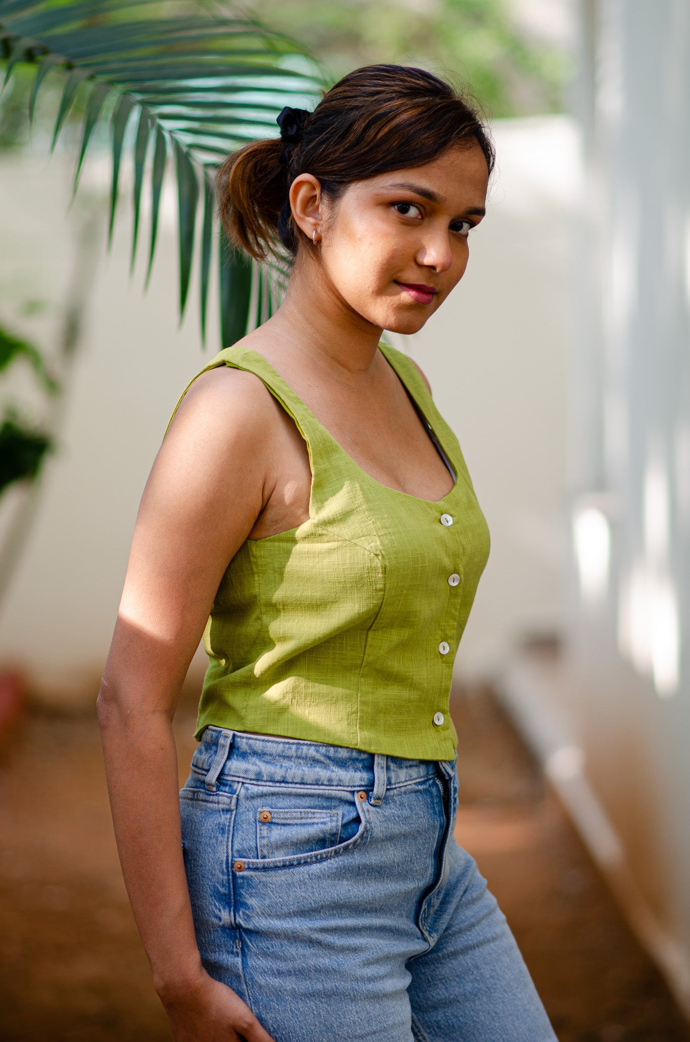 Matcha Whirl Scoop Neck Top