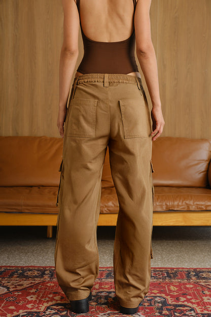 Dusty Brown 8 Pockets Cargo Pant