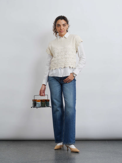 Aurora Crochet Top - White