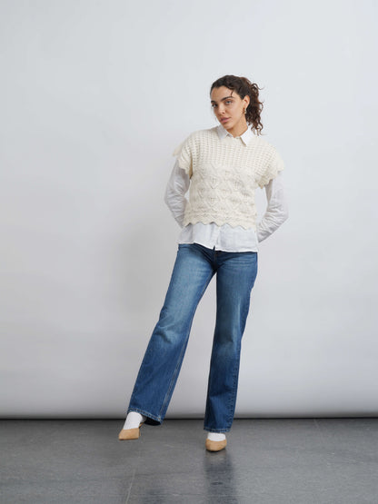 Aurora Crochet Top - White