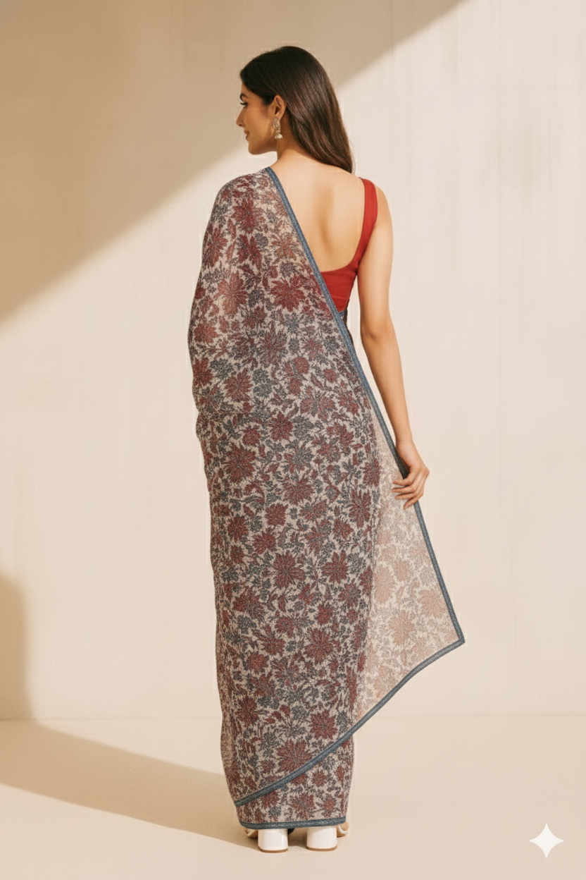 Fable Chintz Blue Ready to Wear Saree