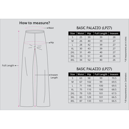 Go Colors Women's Solid Woven Viscose Mid Rise Basic Palazzos