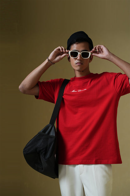 God'S Fav Child Red Oversized T-Shirt