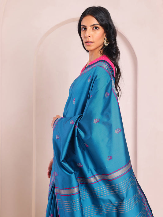 Heer Woven Blue Saree