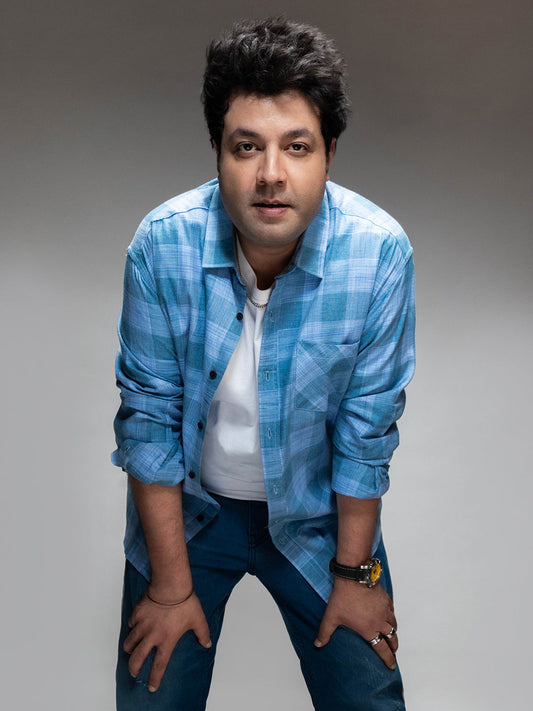 Cotton Blue Checks Shirt