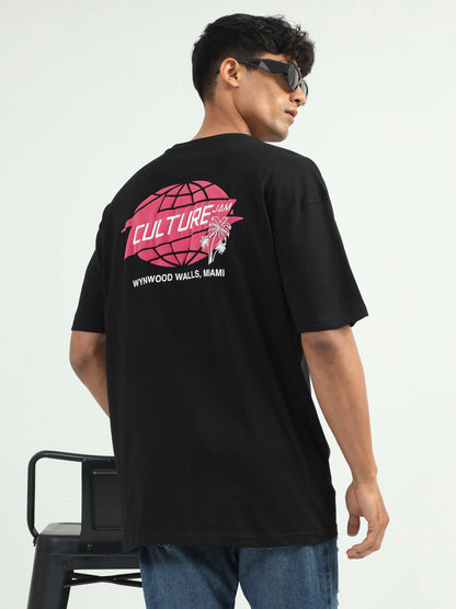 Men CULTURE JAM Printed Oversized T-Shirt