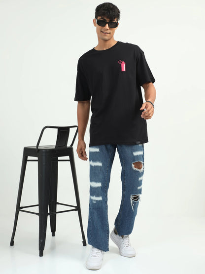 Men CULTURE JAM Printed Oversized T-Shirt