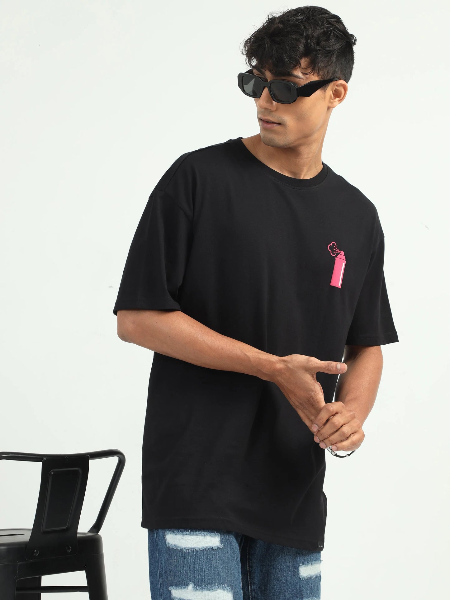 Men CULTURE JAM Printed Oversized T-Shirt