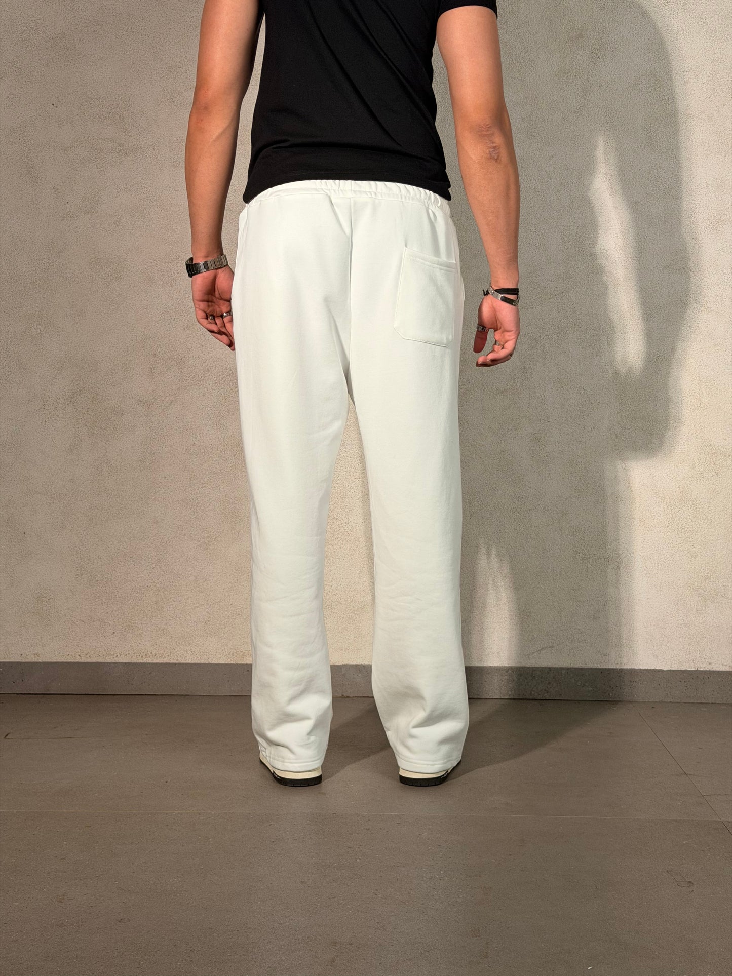 Contrast Belted Drip Harder Joggers - White
