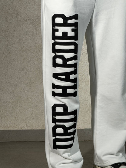 Contrast Belted Drip Harder Joggers - White