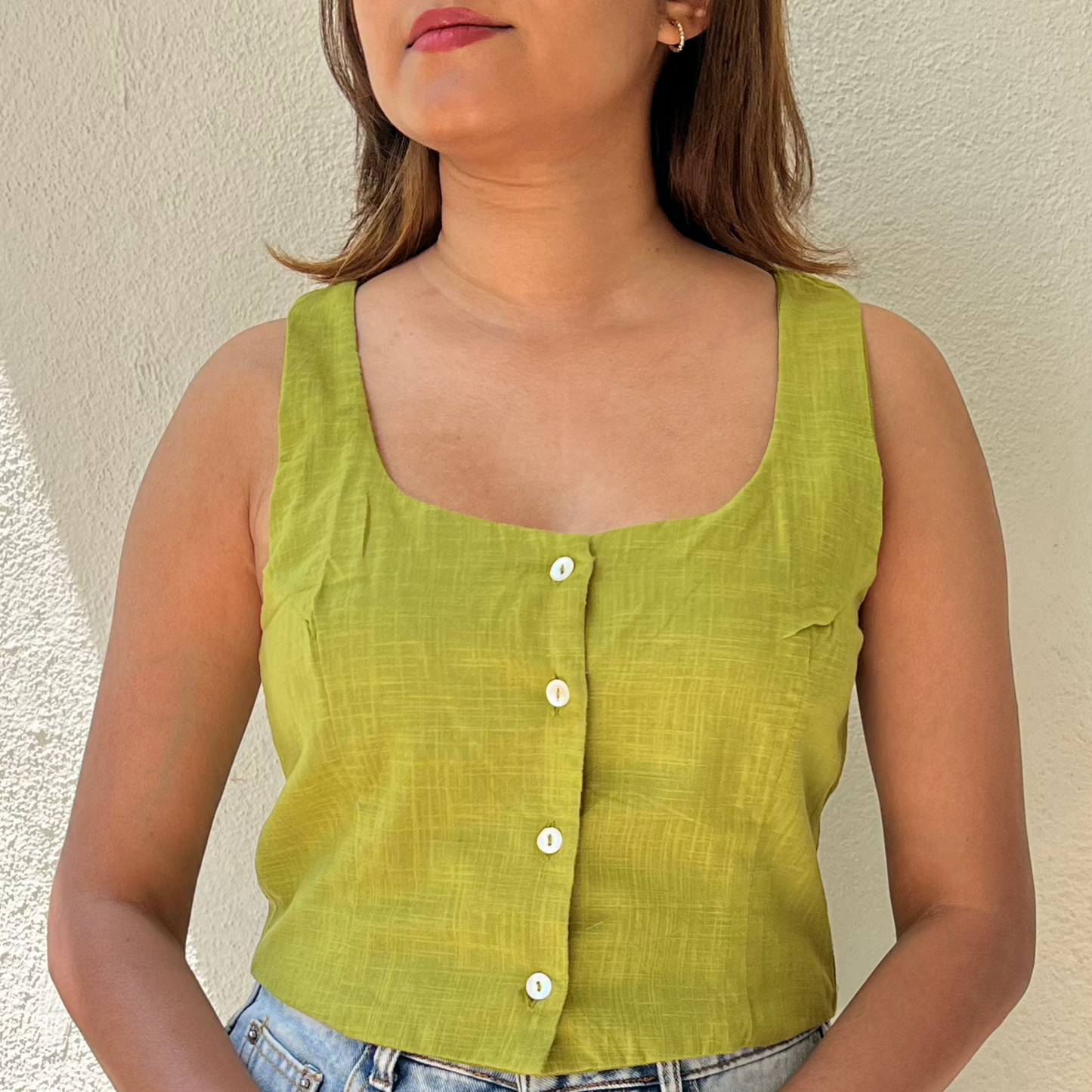 Matcha Whirl Scoop Neck Top