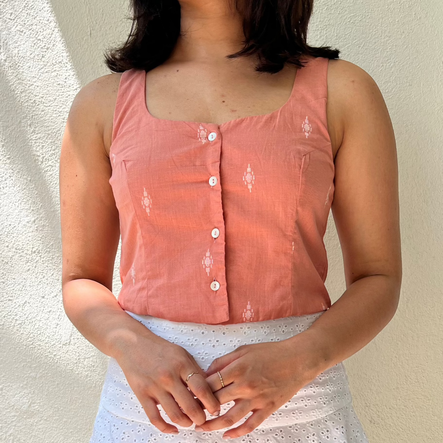 Peach Scoop Neck Top