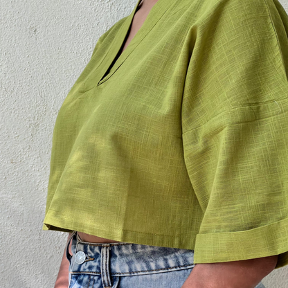 Olive Drizzle Crop Top