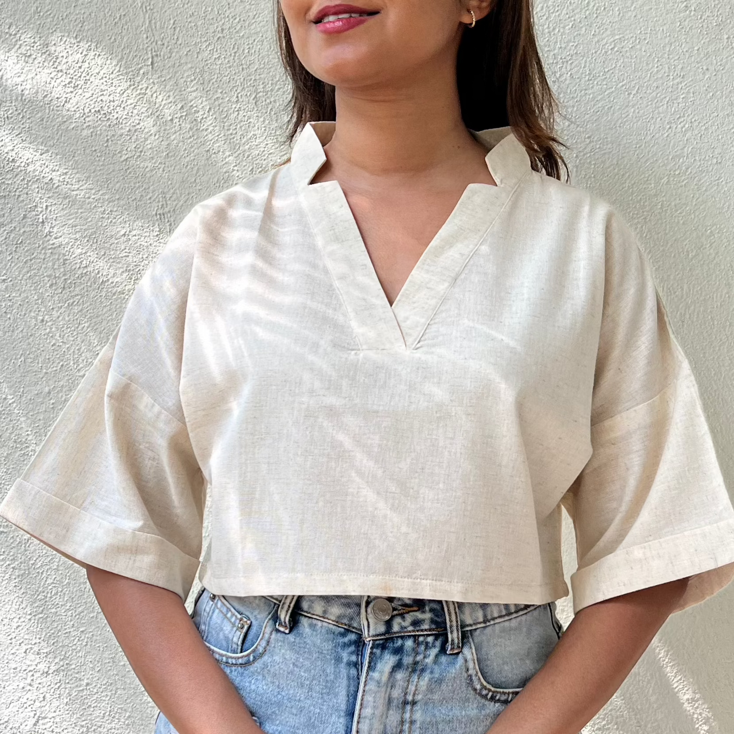 Cream Crumble Crop Top