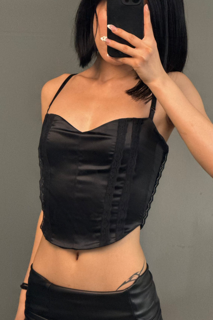 Black Pearl Tie up corset