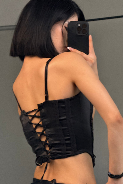 Black Pearl Tie up corset