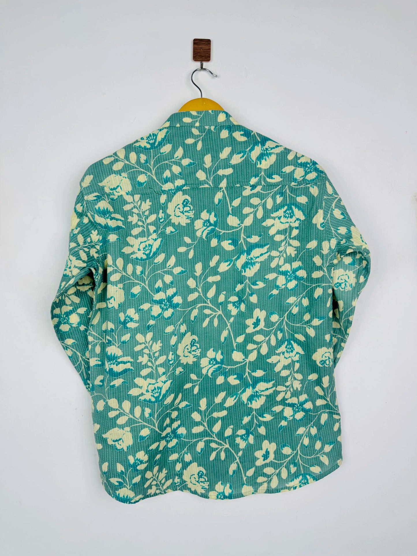 Blue Floral Kantha Short Kurta