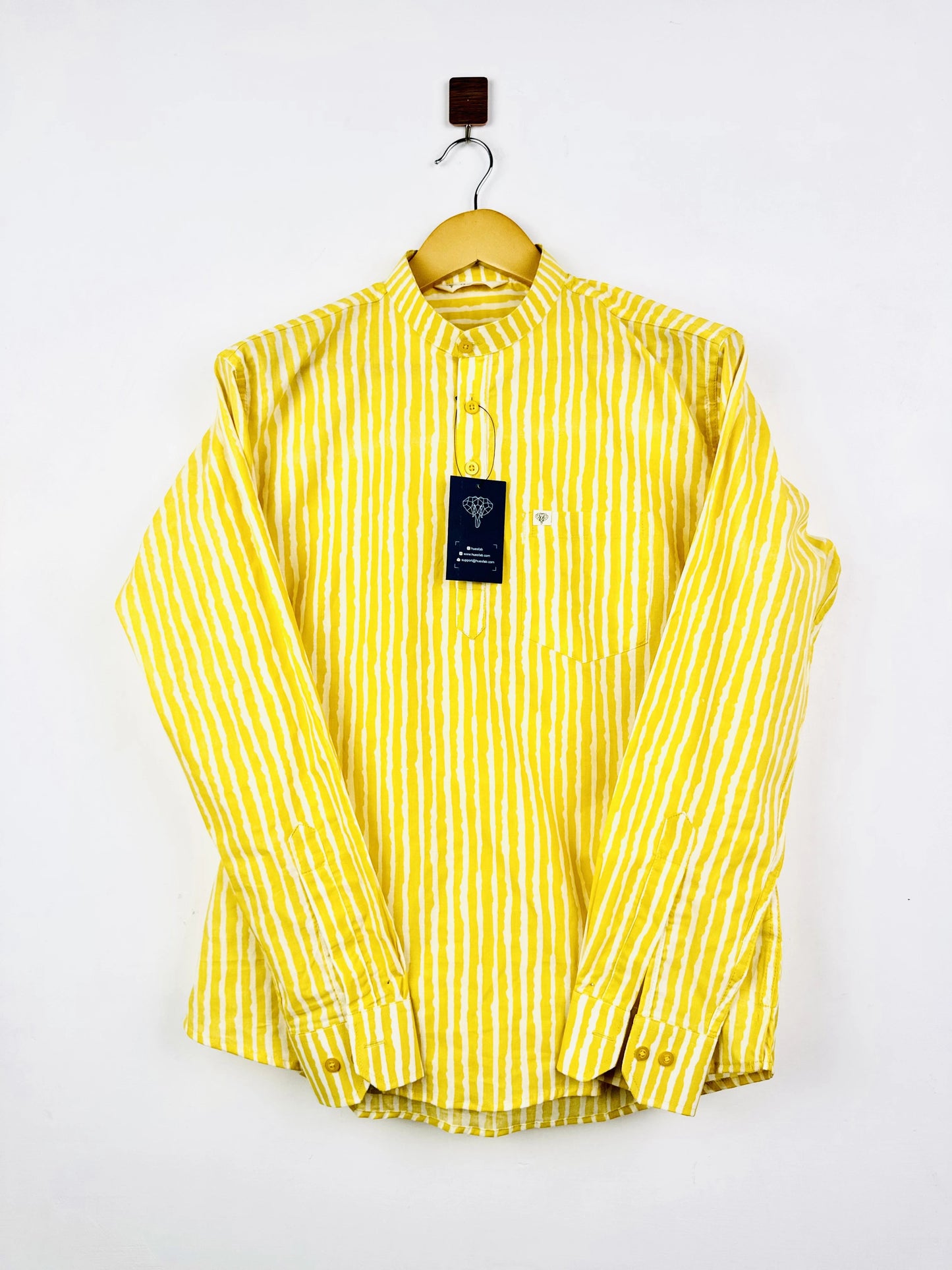 Yellow Lining Printed Short Kurta