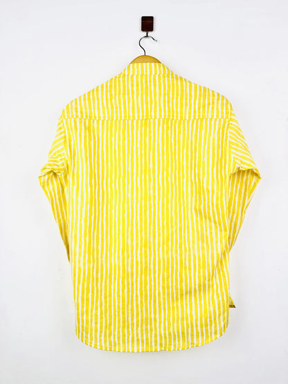 Yellow Lining Printed Short Kurta