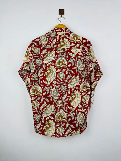 Red Floral Printed Short Kurta
