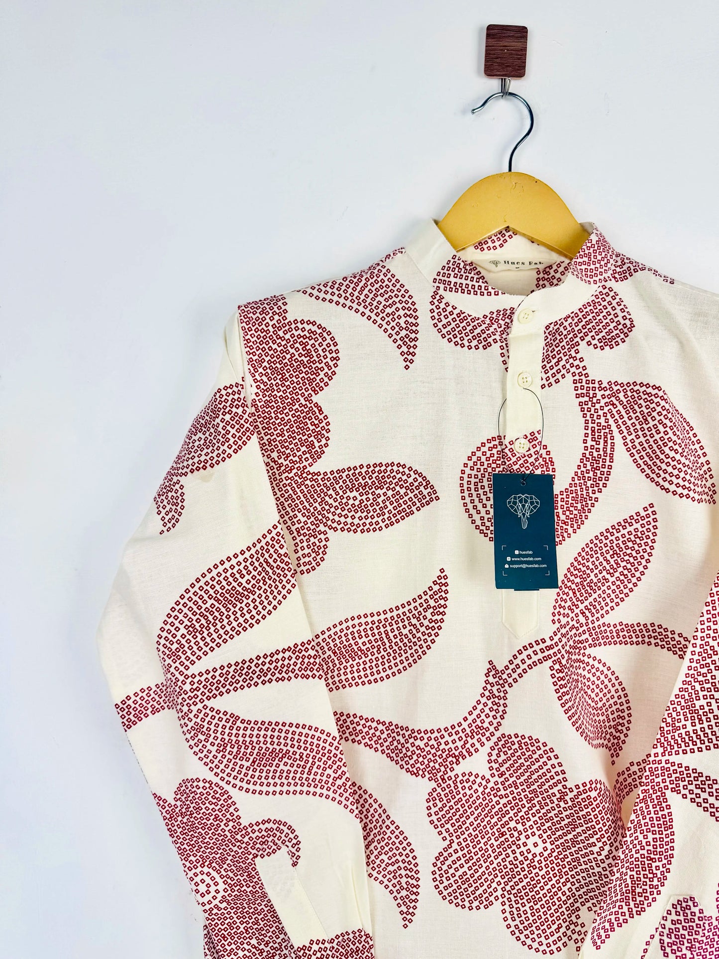 Ruby Leaf Cotton Short Kurta