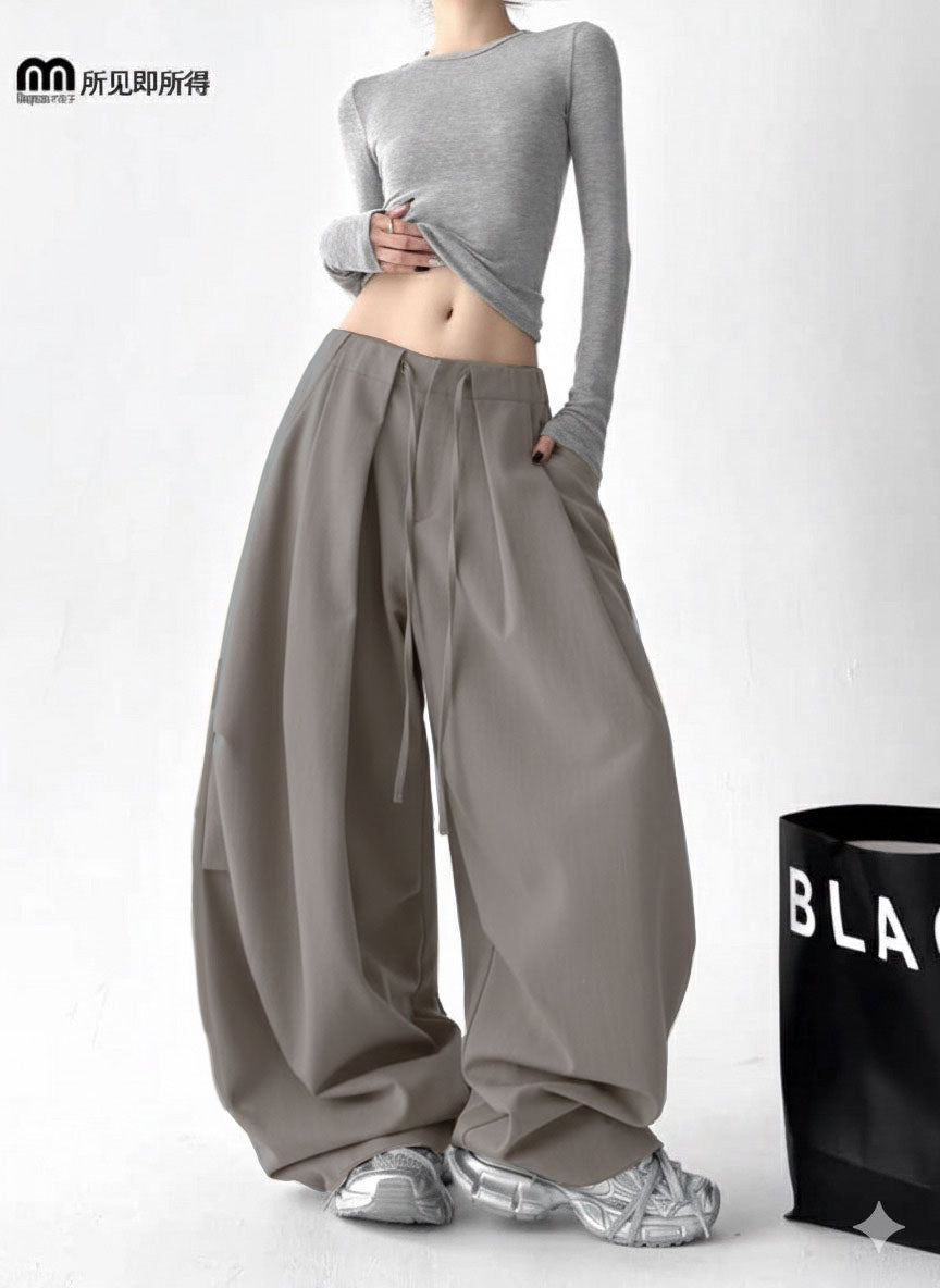 Draped Edit Wide Leg Pants - Sand