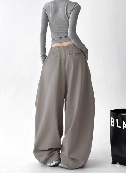 Draped Edit Wide Leg Pants - Sand