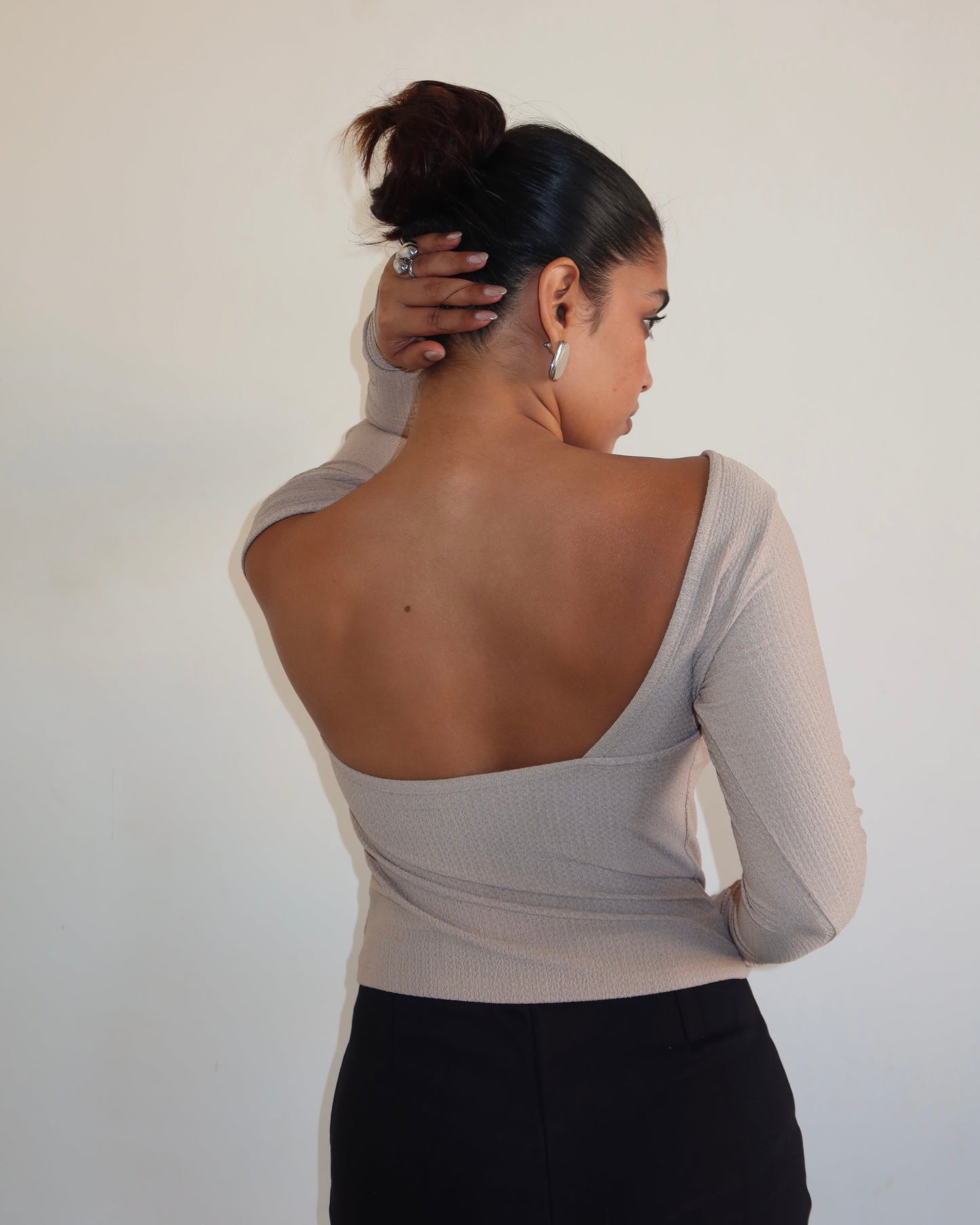 Bare Essence Jacquard Top - Beige