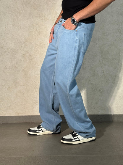 Slate Blue Baggy Fit Rigid Jeans