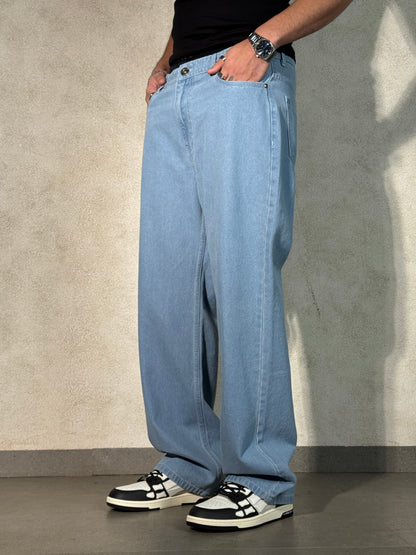 Slate Blue Baggy Fit Rigid Jeans